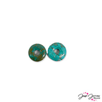 Stone Donut Bead Pair in Turquoise