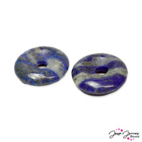 Stone Donut Bead Pair in Wave After Wave