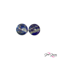 Stone Donut Bead Pair in Wave After Wave