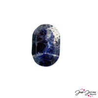 Stone Flat Back Cabochon in Deep Blue Waves