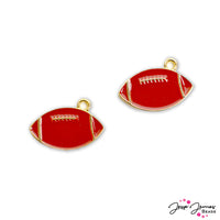 Team Colors Football Charm Pair in Gold