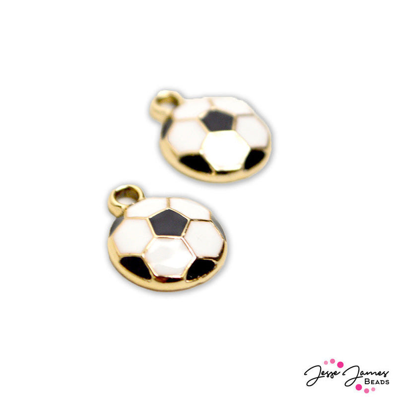 Adorable Soccer Football Charms - Jesse James Beads