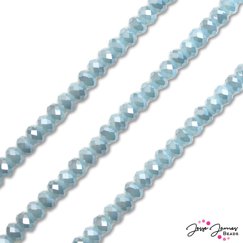 Thunder Polish Glass Bead Strand in 2mm Aquamarine Dream