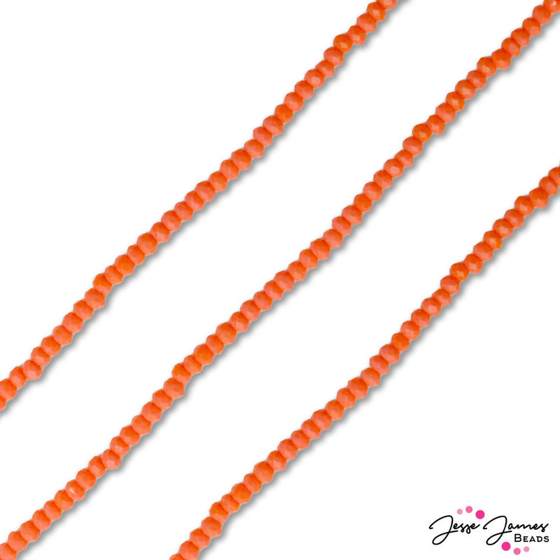 Thunder Polish Glass Bead Strand in 2mm Fire Coral
