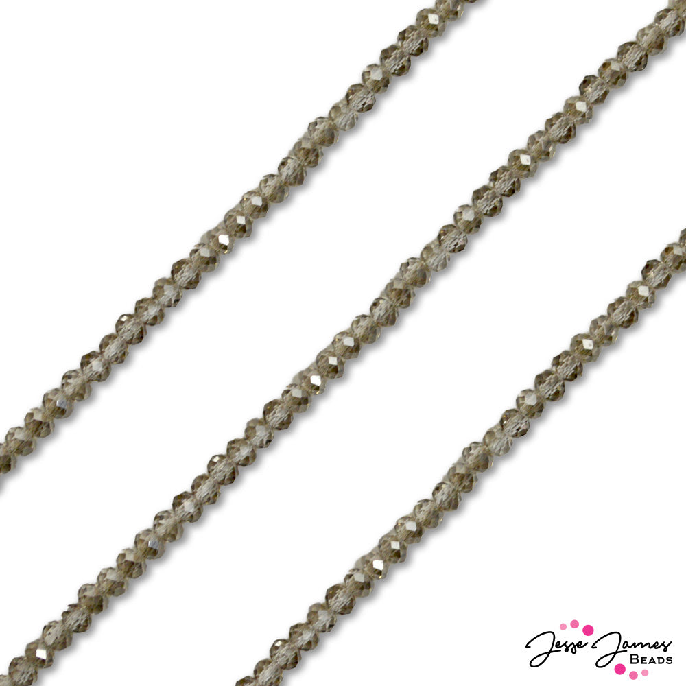 Thunder Polish Glass Bead Strand in 2mm Grey Skies