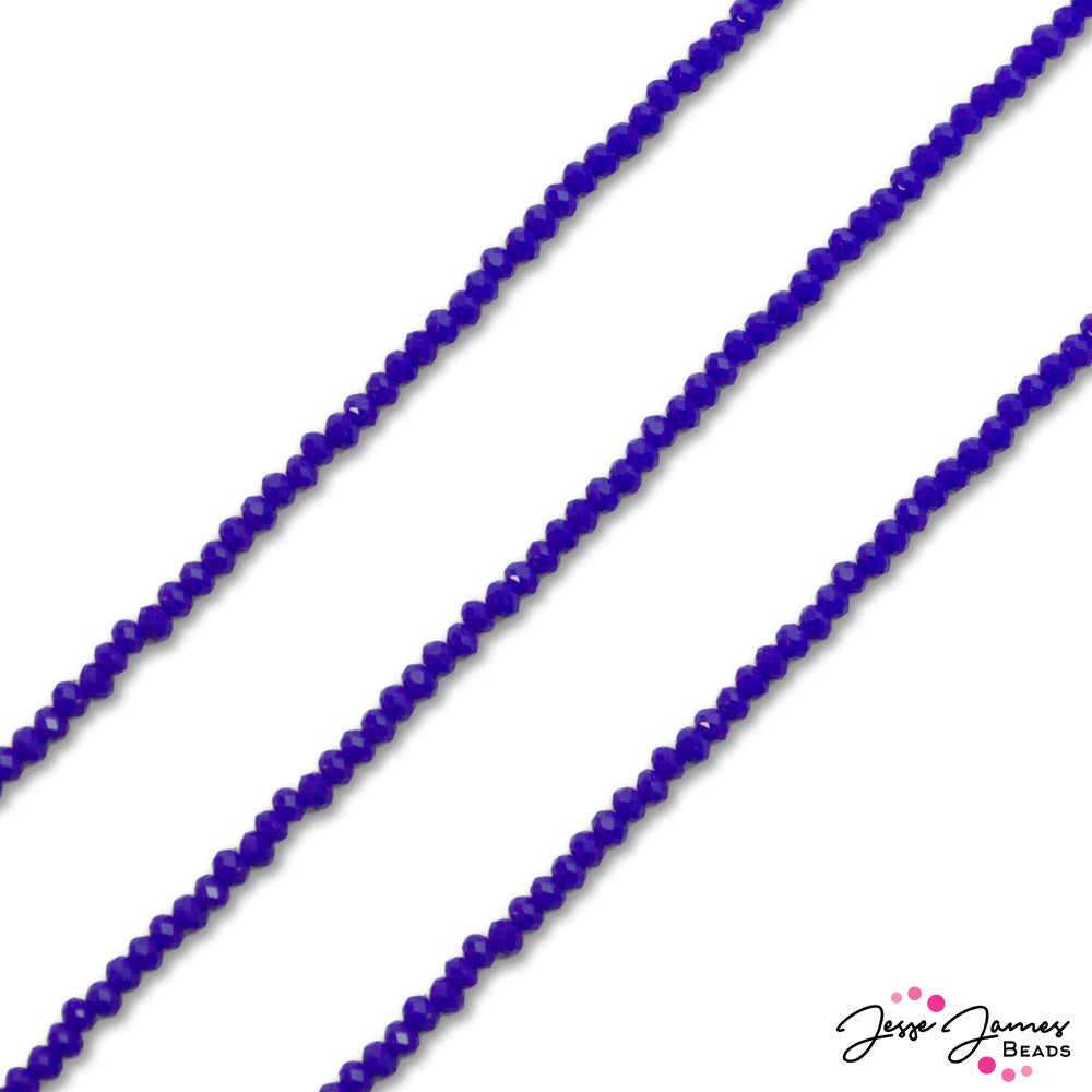 Thunder Polish Glass Bead Strand in 2mm Indigo