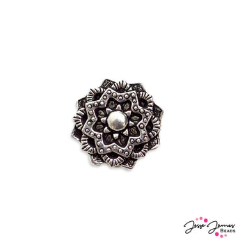 TierraCast Mandala Sunshine Button in Silver