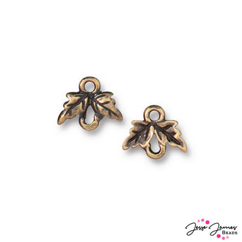 TierraCast Oxidized Brass Leaf Connector Pair