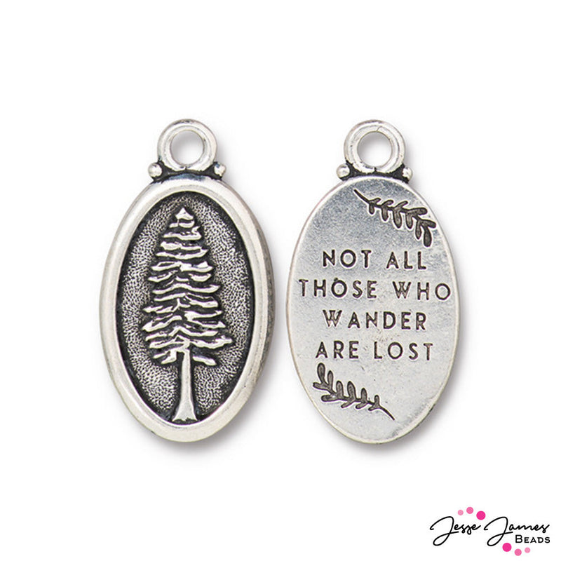 TierraCast Redwood Charm in Antique Silver