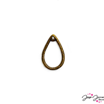 TierraCast Stitch Around Teardrop in Brass 17MM X 24MM