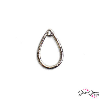 TierraCast Stitch Around Teardrop in Silver 20MM X 30MM