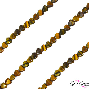 All Heart Stone Bead Strand in Tigers Eye