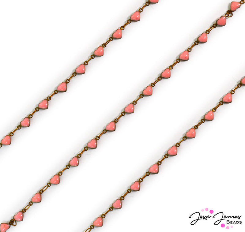 All Heart Chain in Tiny Pink Hearts