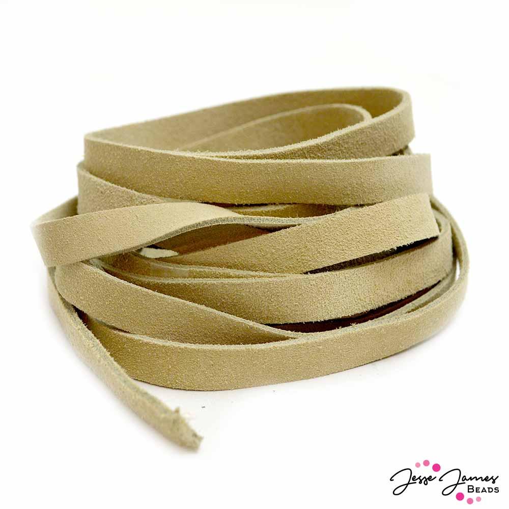 Bracelet Leather in Suede Taupe