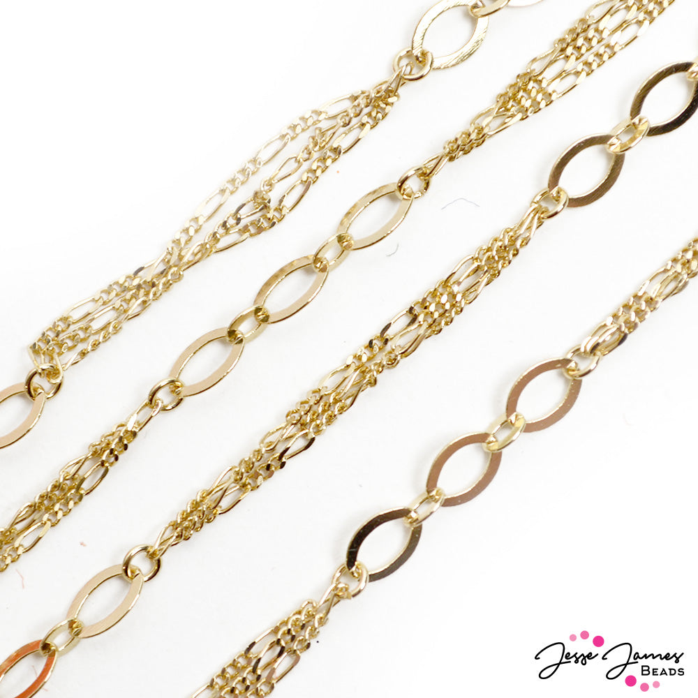 Chain Figaro Triple-Strand in Gold