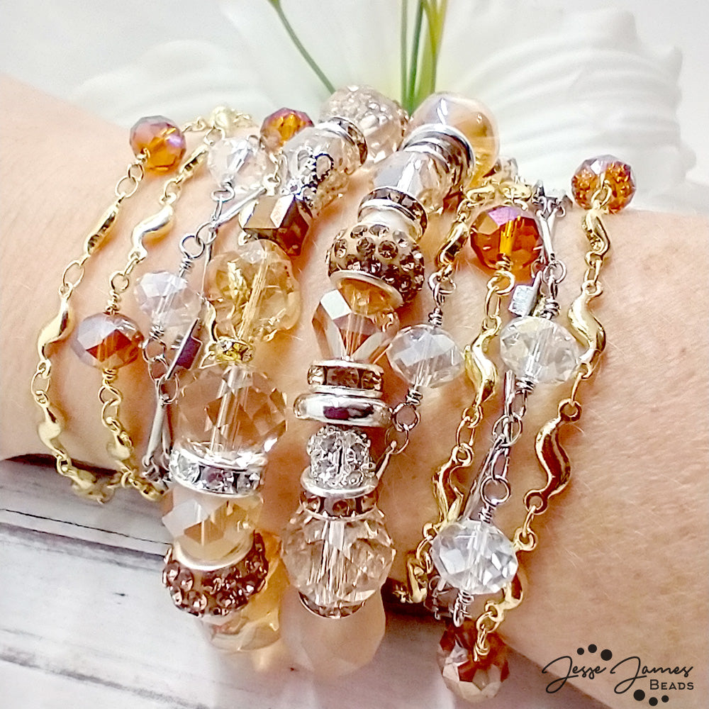 Champagne Bead Bracelet with Jesse James Beads by Wendy Whitman