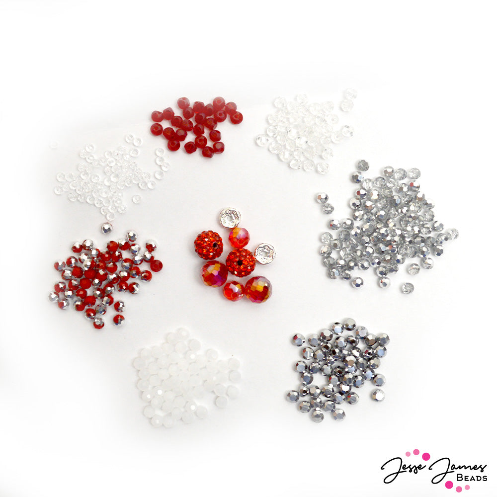Winter Workshop Crystal Bead Set in Candy Cane